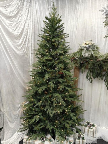 Mixed PE & PVC Pine Tree with 450 LED Warm Lights - 2805 Tips