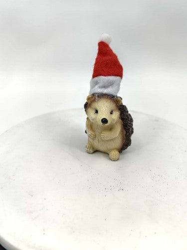 Ornament - Resin Hedgehog Decoration with Hat