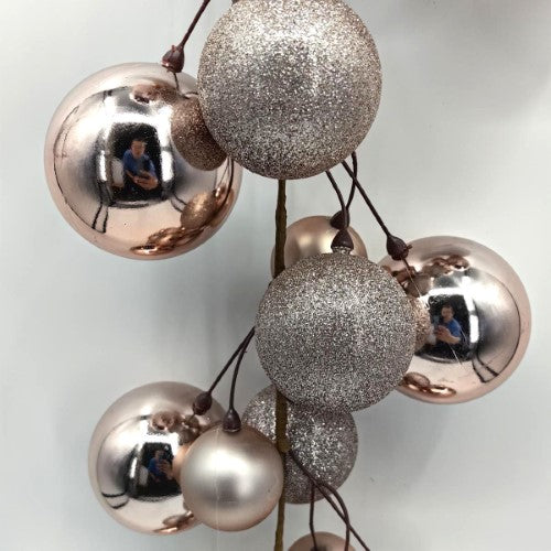 Garland - Mixed Christmas Bauble Ball 200cm (Rose Gold)