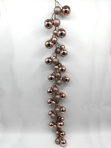 Garland - Mixed Christmas Bauble Ball 200cm (Rose Gold)