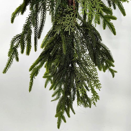 Artificial Real Touch Mixed Cedar & Norfolk Pine Garland (180cm)