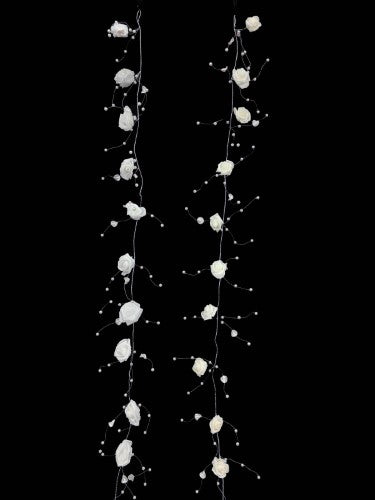 Pearl Garland with Form Flower - 150cm (Cream)