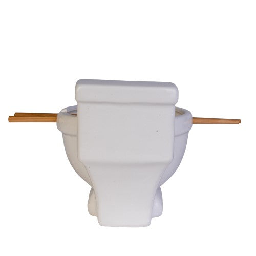 Ceramic Noodle Bowl with Bamboo Chopsticks - Toilet