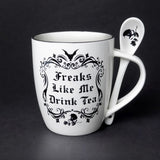 Mug & Spoon Set - Alchemy Fine Bone China Freaks Like Me Drink Tea