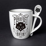 Mug & Spoon Set - Alchemy Fine Bone China Purrfect Brew (390ml)