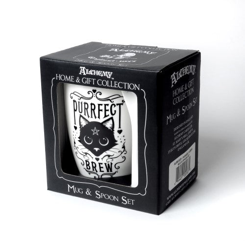 Mug & Spoon Set - Alchemy Fine Bone China Purrfect Brew (390ml)