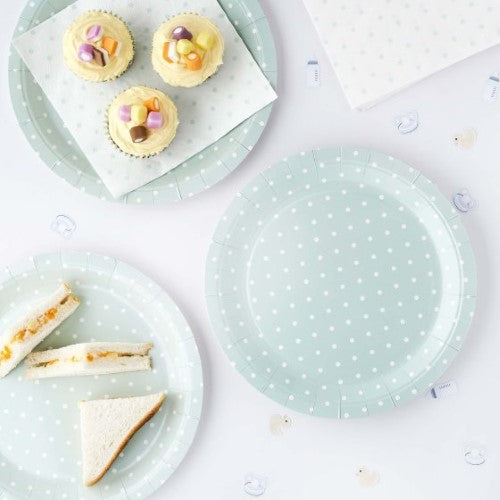 Baby Shower Unisex Spotty 23cm Paper Plates  - Pack of 10