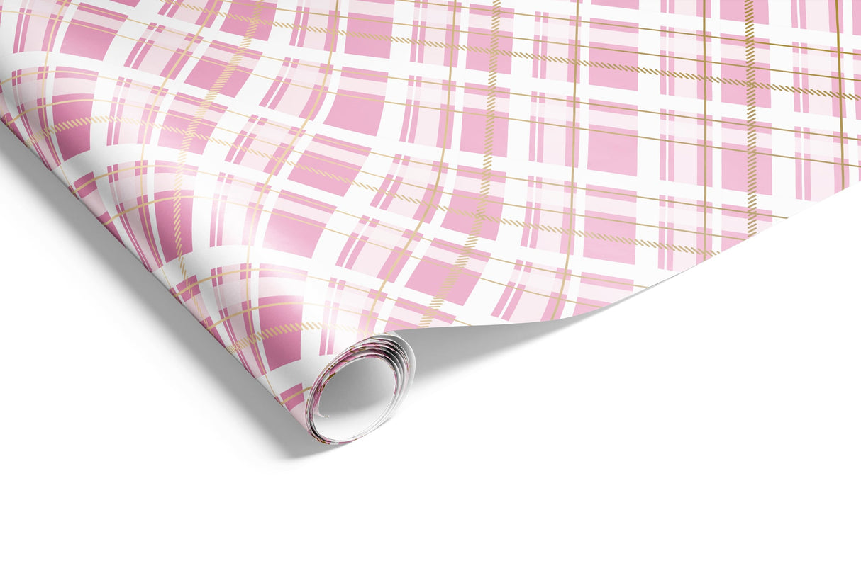 Wrapping Paper - Check Wrap Light Pink Gold