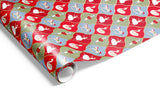 Wrapping Paper - Xmas Ornaments Wrap Blue Pistachio Red