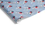Wrapping Paper - Robins on Matte Wrap French Blue