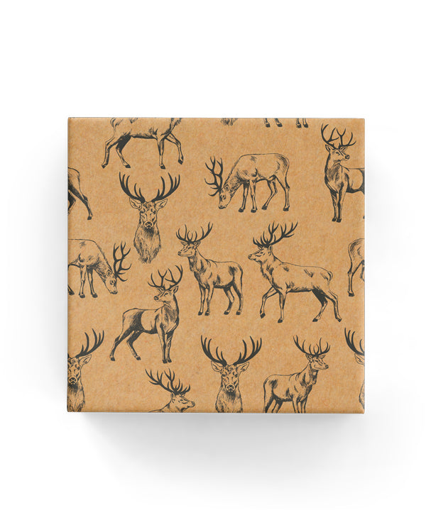 Wrapping Paper - Stag on Kraft Wrap Graphite