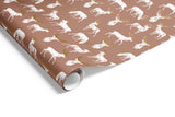 Wrapping Paper - Stag on Matte Wrap Mocha Gold
