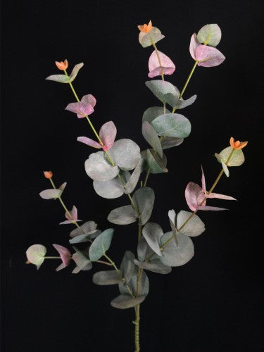 Artificial Silky Eucalyptus Spray X 4 (Green Pink)