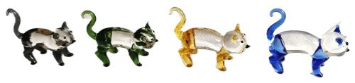 Ornament - Glass Art Cute Cats (Set of 4 Assorted)