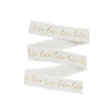 DIY Wedding Gold 'Love' Frayed White Cotton Ribbon - 25mm x 5m