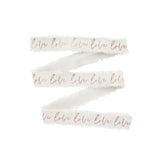 DIY Wedding Rose Gold 'Love' Frayed White Cotton Ribbon - 25mm x 5m