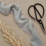 DIY Wedding Grey Chiffon Crepe Frayed Ribbon - 50mm x 5m