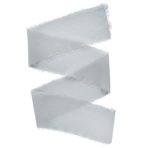 DIY Wedding Grey Chiffon Crepe Frayed Ribbon - 50mm x 5m