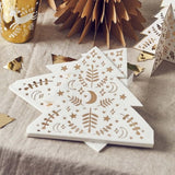 Festive Folklore Christmas Tree Shaped Napkins - Pack of 16
