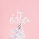 Good Cheer White 'Falala' Wooden Christmas Tree Topper