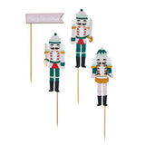 Holly Jolly Christmas Nutcracker Paper Cake Topper Set - Pack of 6