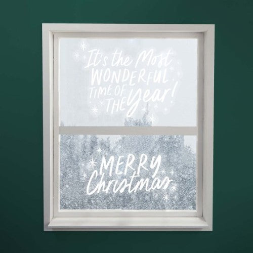 Holly Jolly Christmas Festive Window Clings - Pack of 2