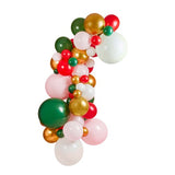 Holly Jolly Christmas Pink, Red, Green & Gold Balloon Arch Kit