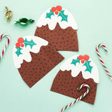 Merry Christmas Pudding Shaped Napkins - Pack of 16