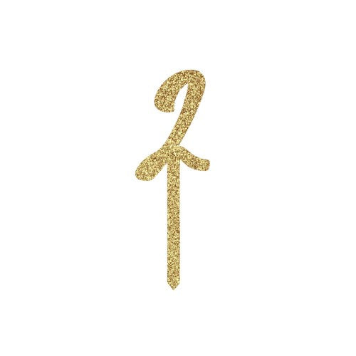 Metallic Mix Up Gold Number '2' Glitter Acrylic Cake Topper