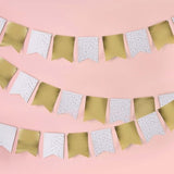 Metallic Mix Up Gold Flag Card Bunting 10m