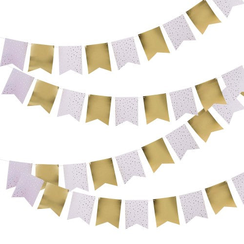 Metallic Mix Up Gold Flag Card Bunting 10m