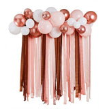 Metallic Mix Up Rose Gold Metallic Balloon & Streamer Backdrop Kit