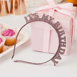 Metallic Mix Up Rose Gold 'It's My Birthday' Glitter Headband
