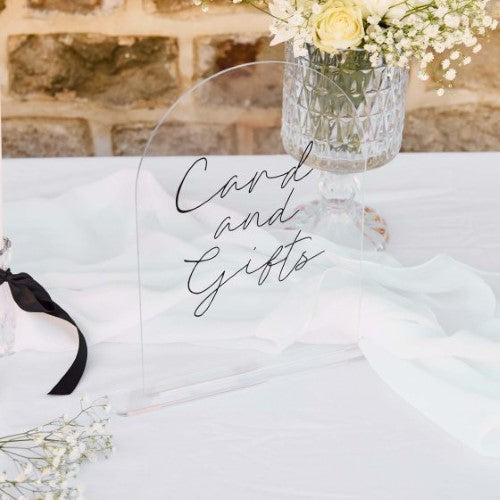 Monochrome Wedding Cards & Gifts Acrylic Sign
