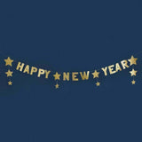 New Years Eve Happy New Year' Star Gold Card Banner 2m