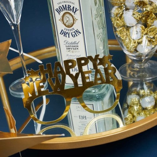 New Years Eve Gold 'Happy New Year' Paper Glasses - Pack of 10