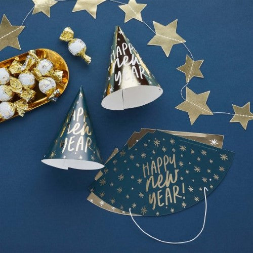 New Years Eve Happy New Year Party Hats - Pack of 10