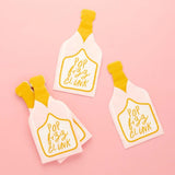 New Years Eve Champagne Bottle Shaped Napkins - Pack of 16