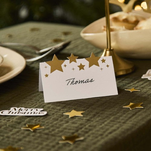 Cosy Christmas Star Place Cards - Pack of 10