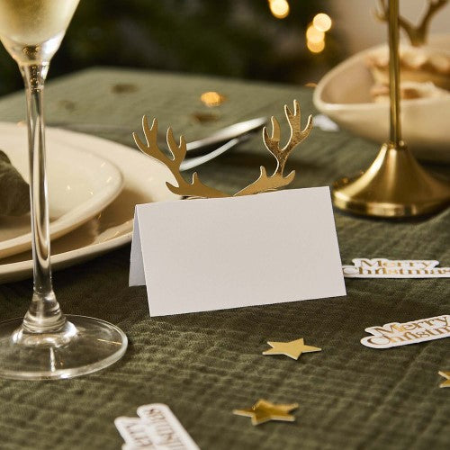 Cosy Christmas Antler Place Cards - Pack of 10