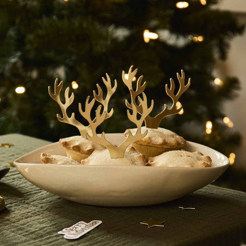 Cosy Christmas Antler Cupcake Topper - Pack of 12