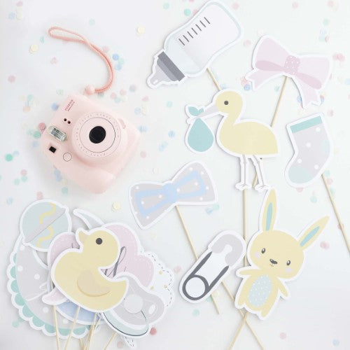 Baby Shower Unisex Photo Booth Props - Pack of 13