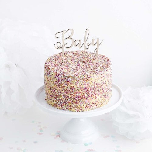 Baby Shower Baby Wooden Cake Topper