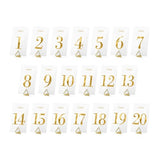 Classic Wedding Clear Table Numbers - Pack of 20