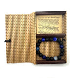 Bracelet - Lavastone & Dark Blue Banded Agate (10mm)