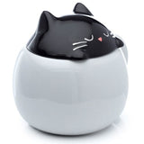 Ceramic Lidded Animal Mug - Feline Fine Black Cat Peeping Lid