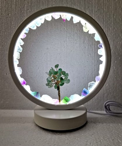 Fluorite LED USB Lamp with Gemstone Tree (20 x 18x 18cm)