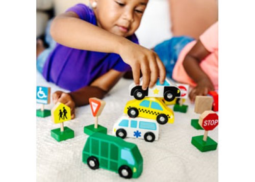 Melissa & Doug - Wooden Traffic Signs and Vehicles