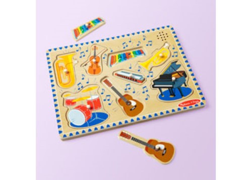 Melissa & Doug - Musical Instruments Sound Puzzle - 8pc