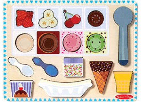 Melissa & Doug - Wooden Ice Cream Magnetic Puzzle Play